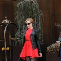 Evan Rachel Wood is seen leaving her Manhattan hotel in a chic red dress | Picture 95385